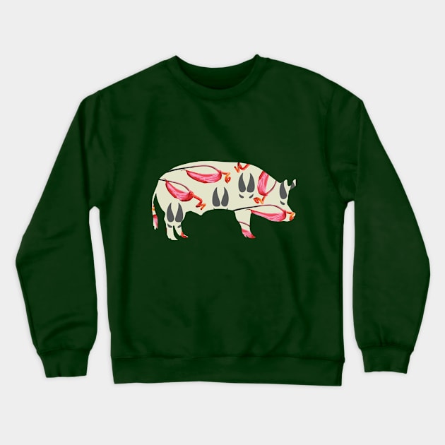 Pig Orchid Crewneck Sweatshirt by yasminrose